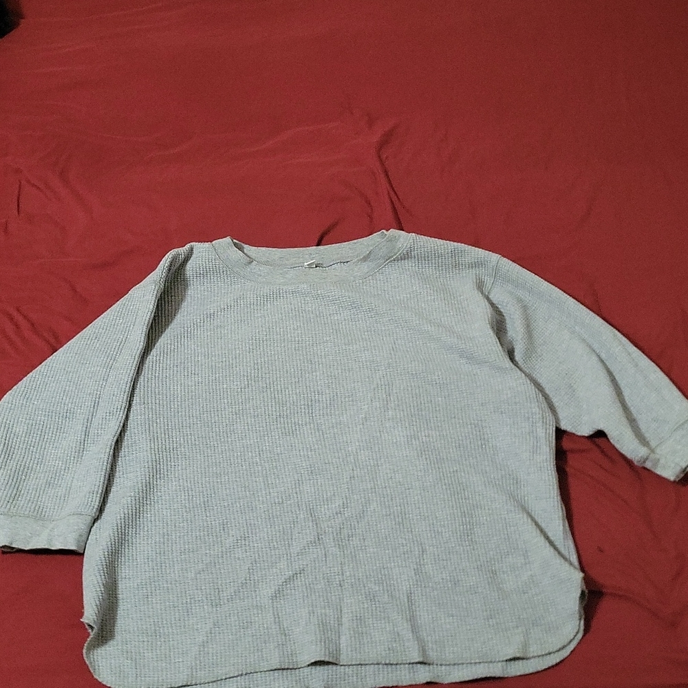 Quarter sleeve length gray size large high low
